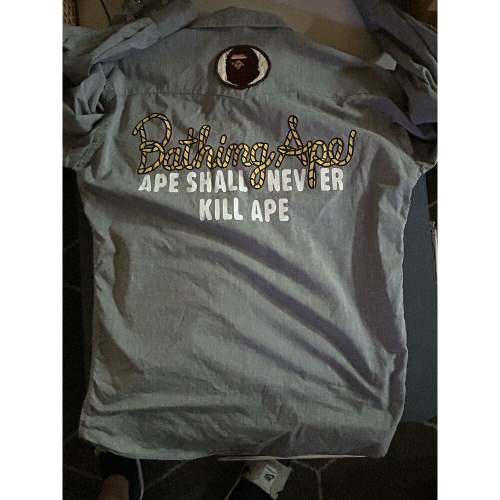 BAPE - Embroidered Long Sleeve Shirt - A Bathing Ape Size Medium